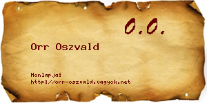 Orr Oszvald névjegykártya
